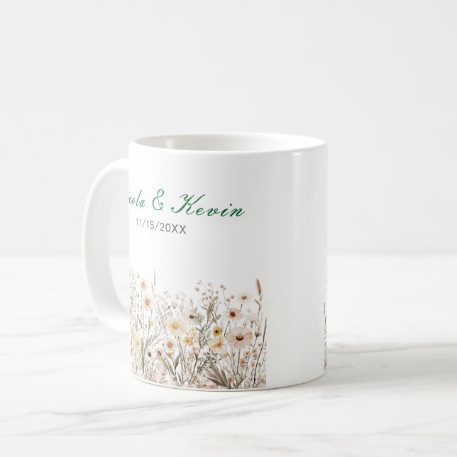 Mug Mariage Floral Automne Fleur Sauvage (Devant gauche)
