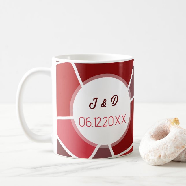 Mug Mariage Géométrique Élégant (Avec donut)