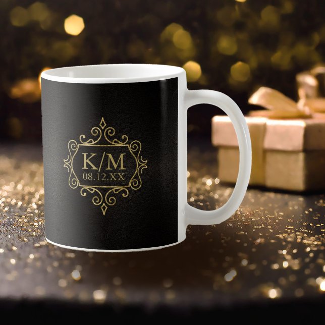 Mug Mariage Gold Filigree fin ID871 (Créateur téléchargé)