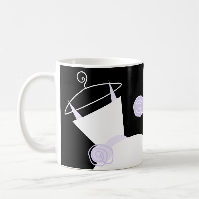 Mug Mariage Gown Purple 'Bridesmaid' noir (Gauche)