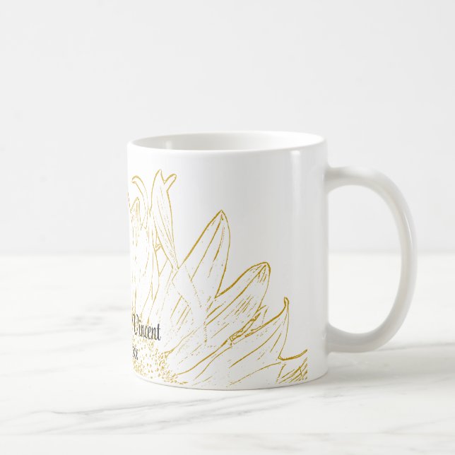 Mug Mariage graphique de tournesol jaune (Droite)