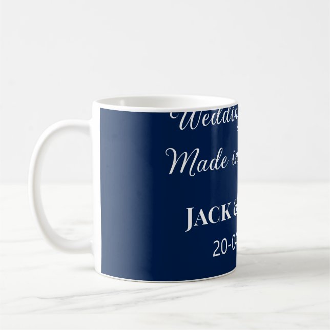 Mug Mariage Match fait au ciel mariage faveurs bleu (Gauche)