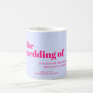 Mug Mariage minimal lavande rose avec déferlement