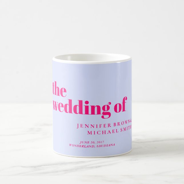 Mug Mariage minimal lavande rose avec déferlement (Centre)