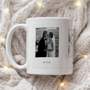 Mug Mariage minimaliste de couple 3 Photos Polaroid