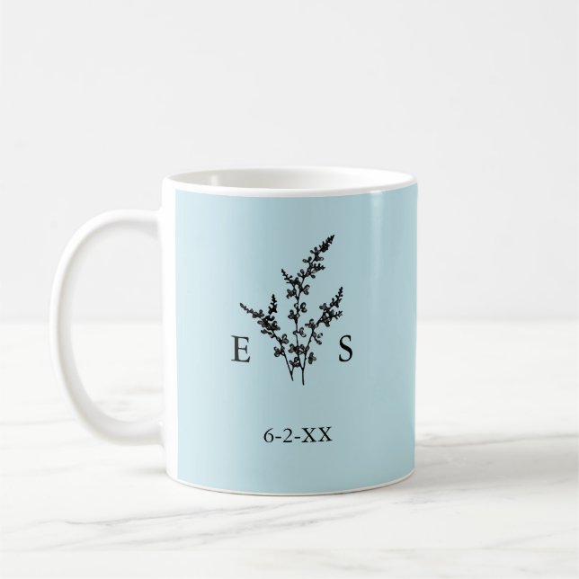 Mug Mariage Monogram Plante Date (Gauche)