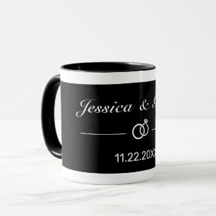 Mug Mariage noir blanc minimaliste moderne