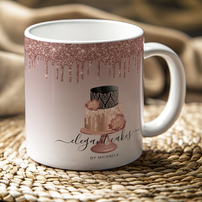 Mug Mariage Parties scintillant de gâteau  Rose Gold B (Créateur téléchargé)