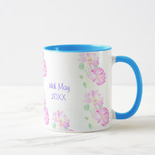Mug Mariage personnalisable, Roses roses romantiqu