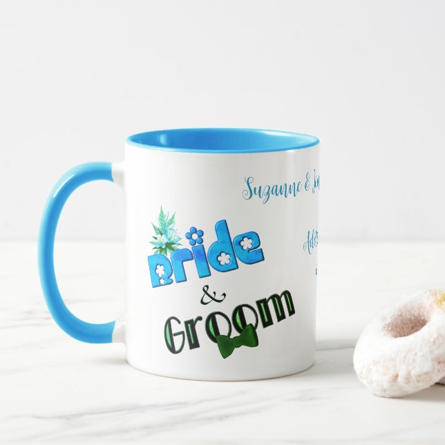 Mug Mariage Personnalisé Cute Bride Et Groom (Avec donut)