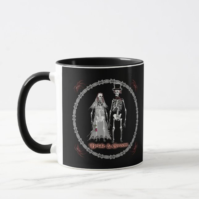 Mug Mariage personnalisé de squelette (Gauche)