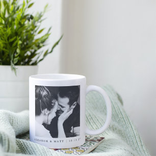 Mug Mariage photo minimaliste noir blanc