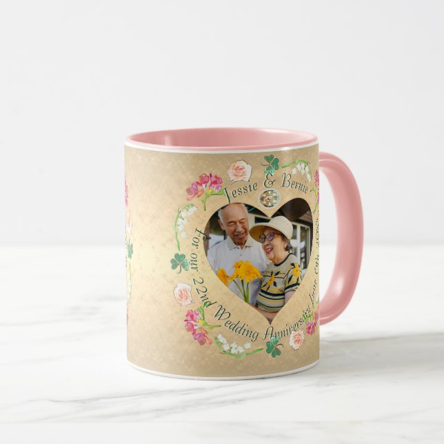 Mug Mariage photo personnalisé Anniversaire Fresia Flo (Devant droit)