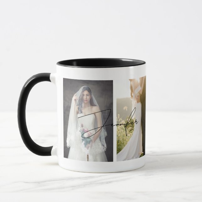 Mug Mariage photo personnalisé moderne Élégant (Gauche)