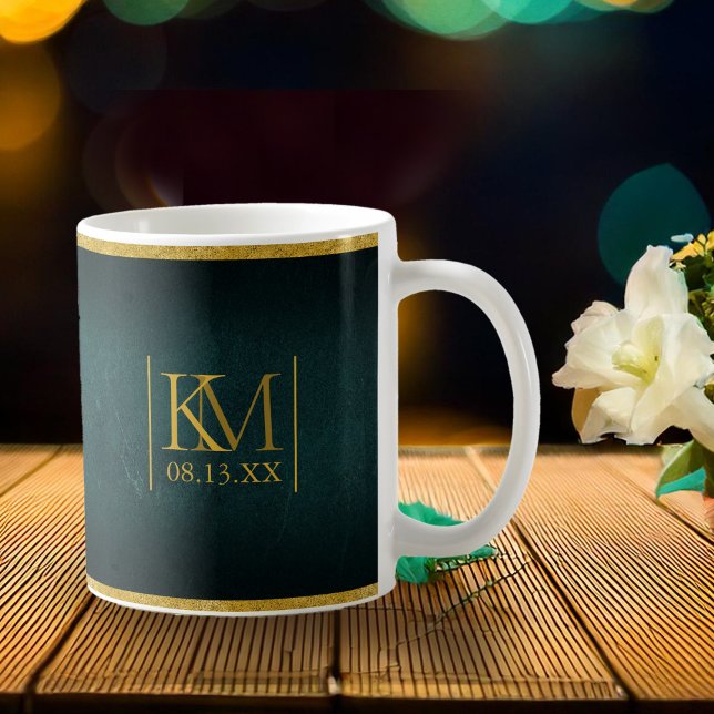 Mug Mariage Romantique au Clair de Lune Émeraude Vert  (Créateur téléchargé)