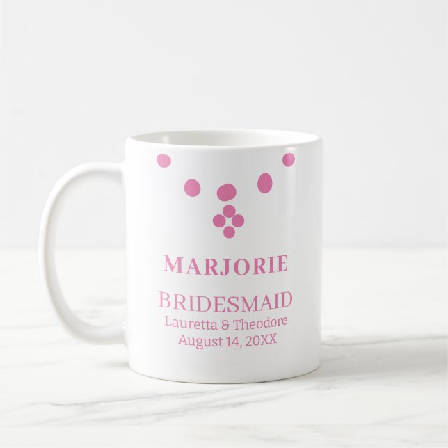 Mug Mariage rose nommé par le nom personnel (Gauche)