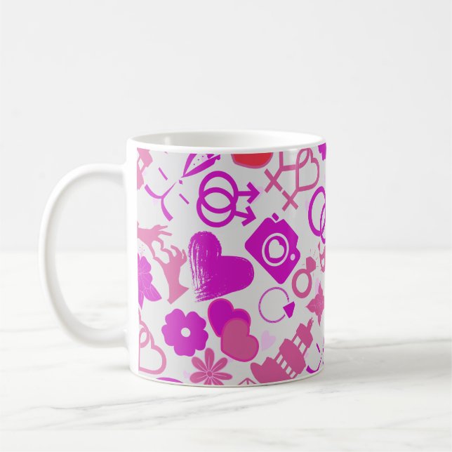 Mug Mariage rose ornements motif 03 (Gauche)