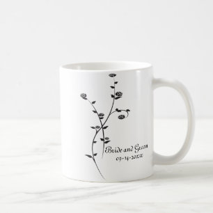 Mug Mariage Roses noir et blanc