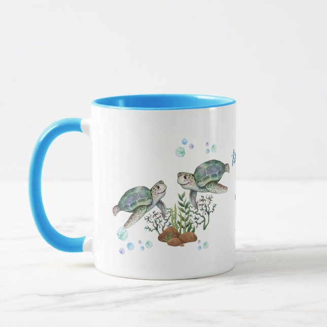 Mug Mariage sur la plage des tortues marines (Gauche)