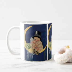 Mug Mariage Vintage, joli marié et mariée sur une Lune