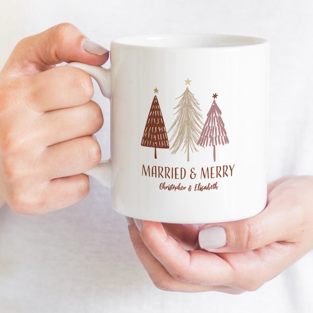 Mug Marié Joyeux Arbre de Noël Fêtes M. Mme (Créateur téléchargé)
