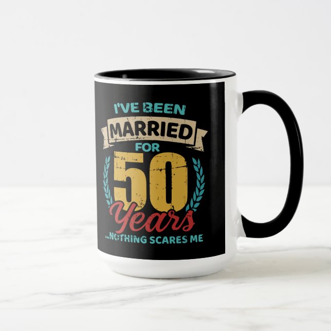 Mug Marié pour 50 ans d'anniversaire d'mariage d'or (Droite)
