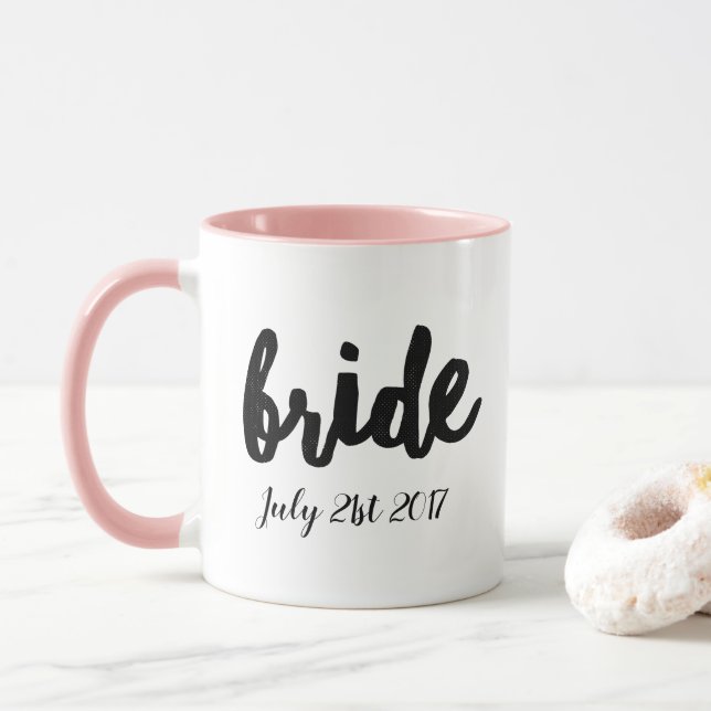 Mug Mariée avec date de mariage personnalisée (Avec donut)