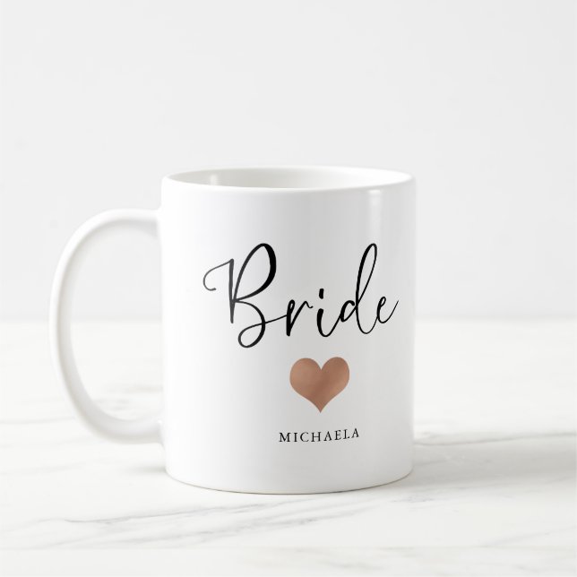 Mug Mariée | Écriture tendance et cœur (Gauche)