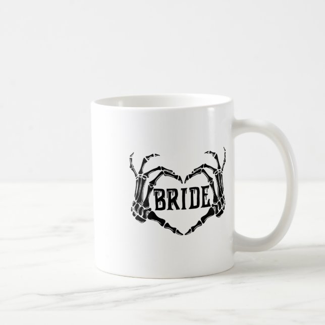 Mug Mariée effrayante Squelette Mains Fiançailles Mari (Droite)