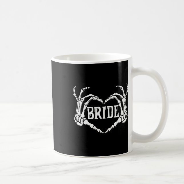 Mug Mariée épouvantable Squelette Mains Halloween Fian (Droite)