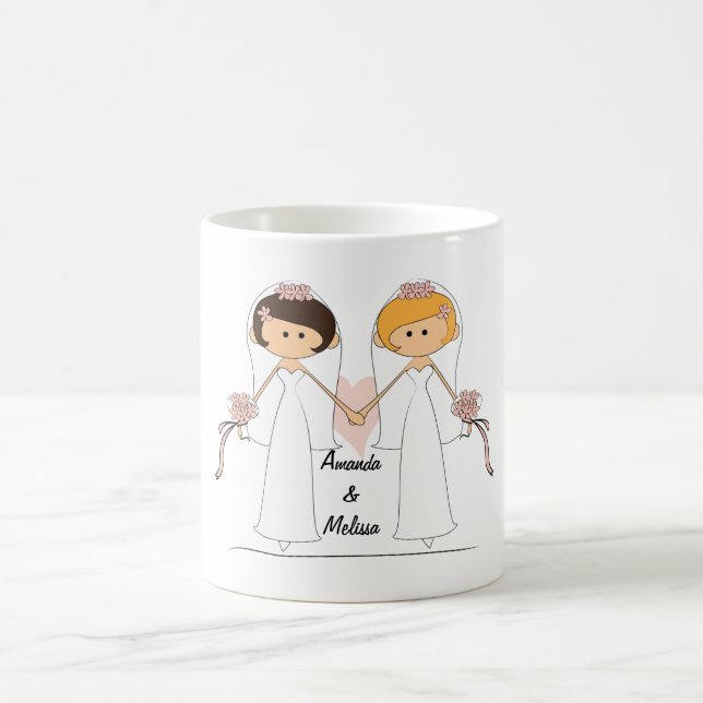 Mug Mariée et mariée personnalisée (Centre)