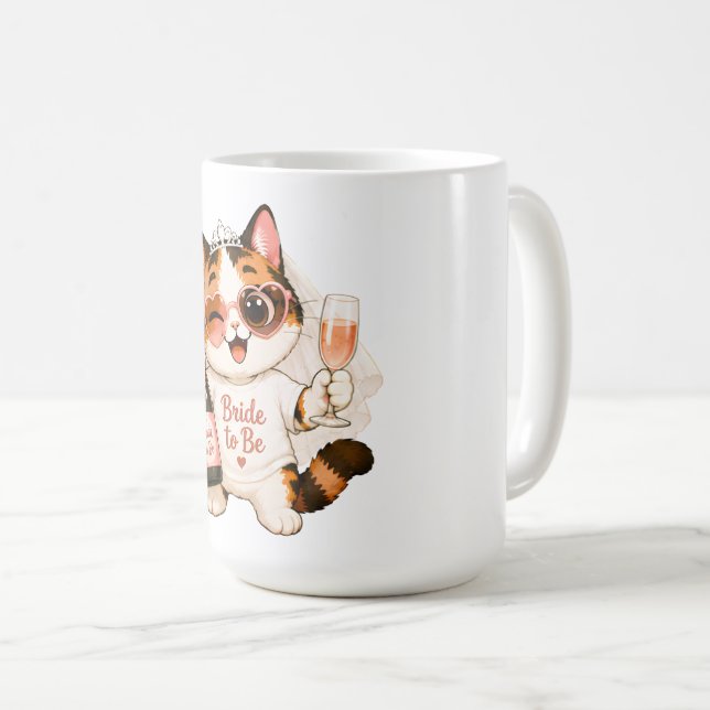 Mug Mariée future chat calico mignon et cosy (Devant droit)
