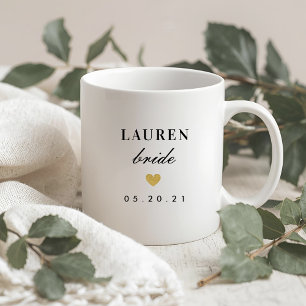 Mug Mariée Future Mme à Venir Cœur Doré Moderne