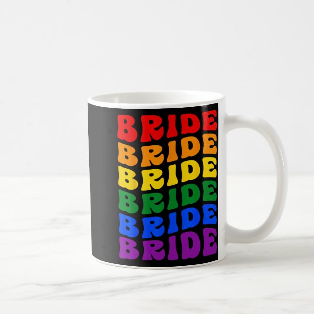 Mug Mariée Lgbt Groovy Drapeau Arc-en-ciel Enterrement (Droite)