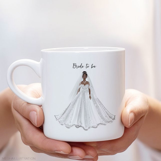 Mug Mariée noire, robe blanche, (Créateur téléchargé)