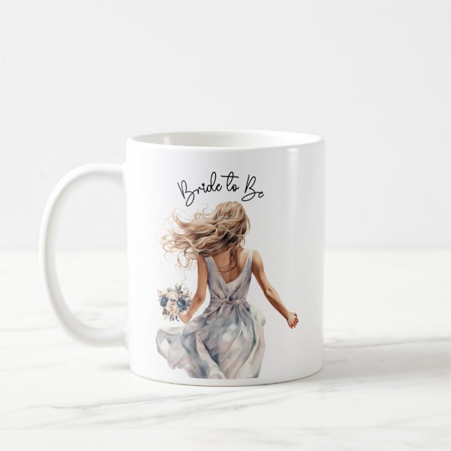 Mug Mariée Pour Être Belle Mariée Aquarelle Art (Gauche)