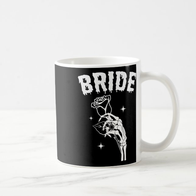 Mug Mariée Skeleton Mariage main Halloween Couples Mat (Droite)