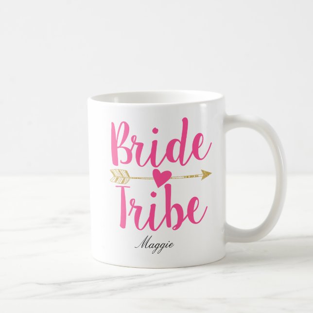 Mug Mariée Tribe Personnalisée Mariage rose (Droite)