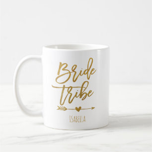 Mug Mariée tribu fausse feuille d'or cadeau de demois