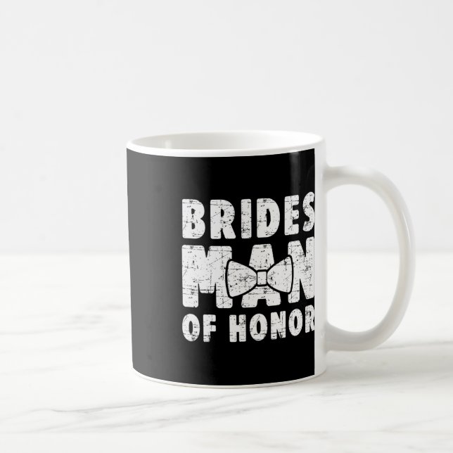 Mug Mariées Homme D'Honneur Mariage Tee Bachelor Bache (Droite)