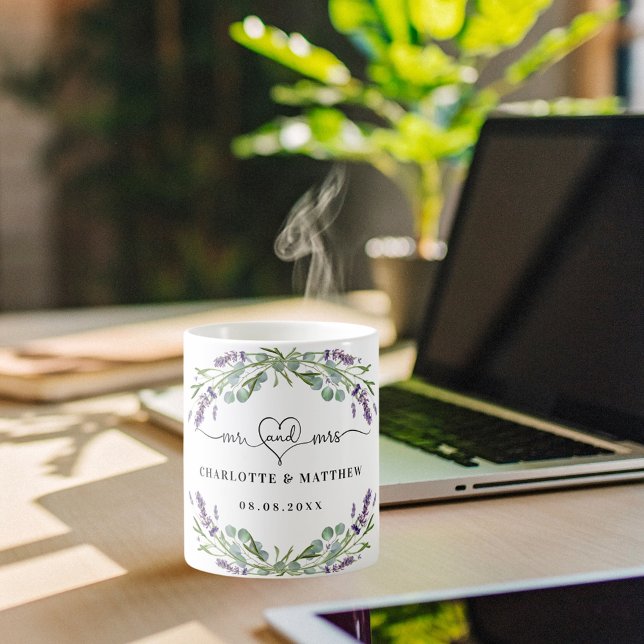 Mug Mariés monsieur madame lavande mariage (Créateur téléchargé)