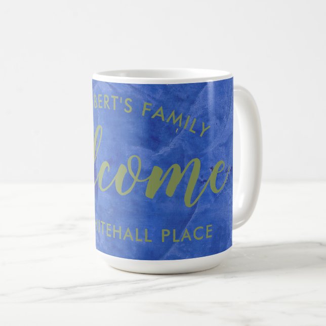Mug Marin moderne et nom personnalisé Adresse (Devant droit)