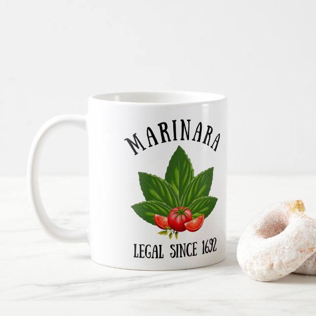 Mug Marinara Légal Depuis 1692 Basil Tomates Feuilles (Avec donut)
