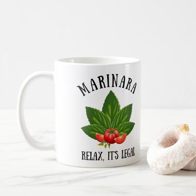 Mug Marinara Relax C'est légal Basil Tomate Humour ali (Avec donut)