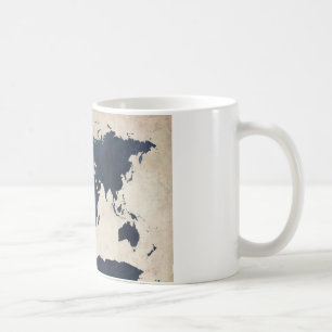 Mug Marine affligée de carte du monde