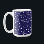 MUG MARINE BLEU AVEC AMOUR BLANC SCRIPTÉ AVEC COEURS<br><div class="desc">MARINE BLEU AVEC AMOUR BLANC SCRIPTÉ AVEC COEURS</div>