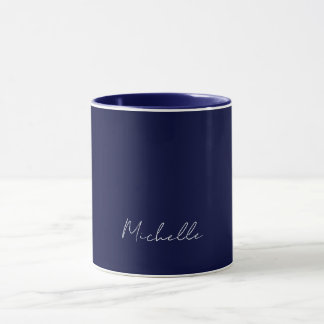 Mug Marine Bleu Couleur Plaque Moderne Nom Propre Call