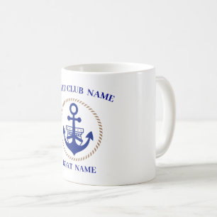 Mug Marine bleue Ancre nautique club nautique
