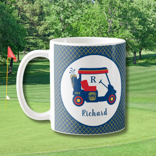 Mug Marine Blue Gold et Red Golf Personnalisé