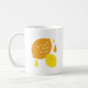 Mug Marine Blue Lemon Art - Refresh Citrus Design